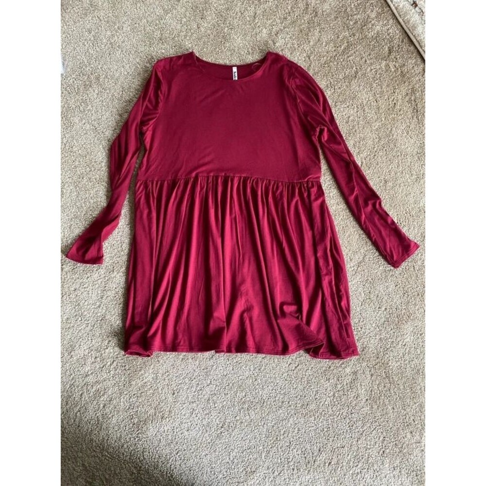 Azules burgundy babydoll tunic L